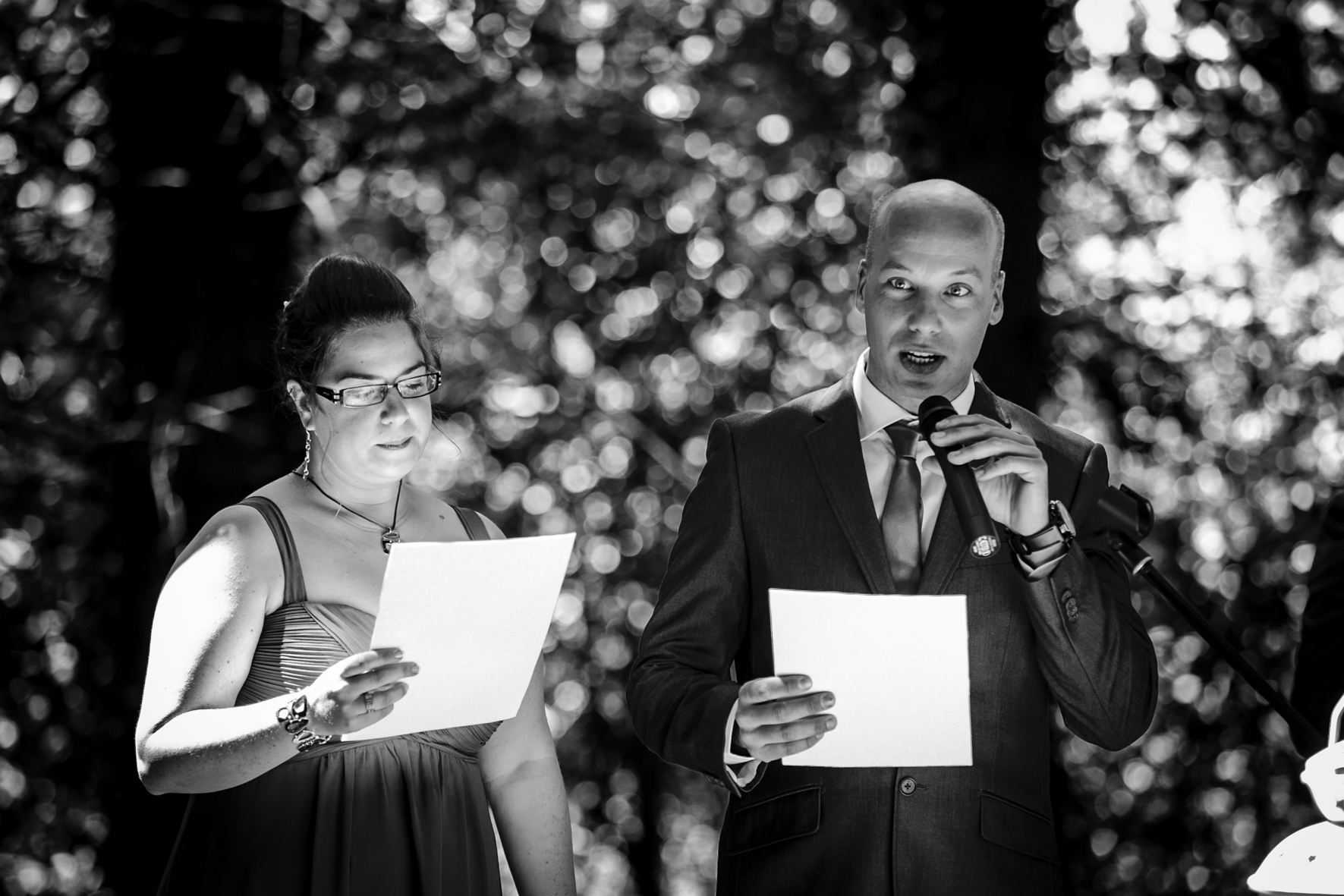 outdoor wedding ceremony in the forest at mas del silenci wedding